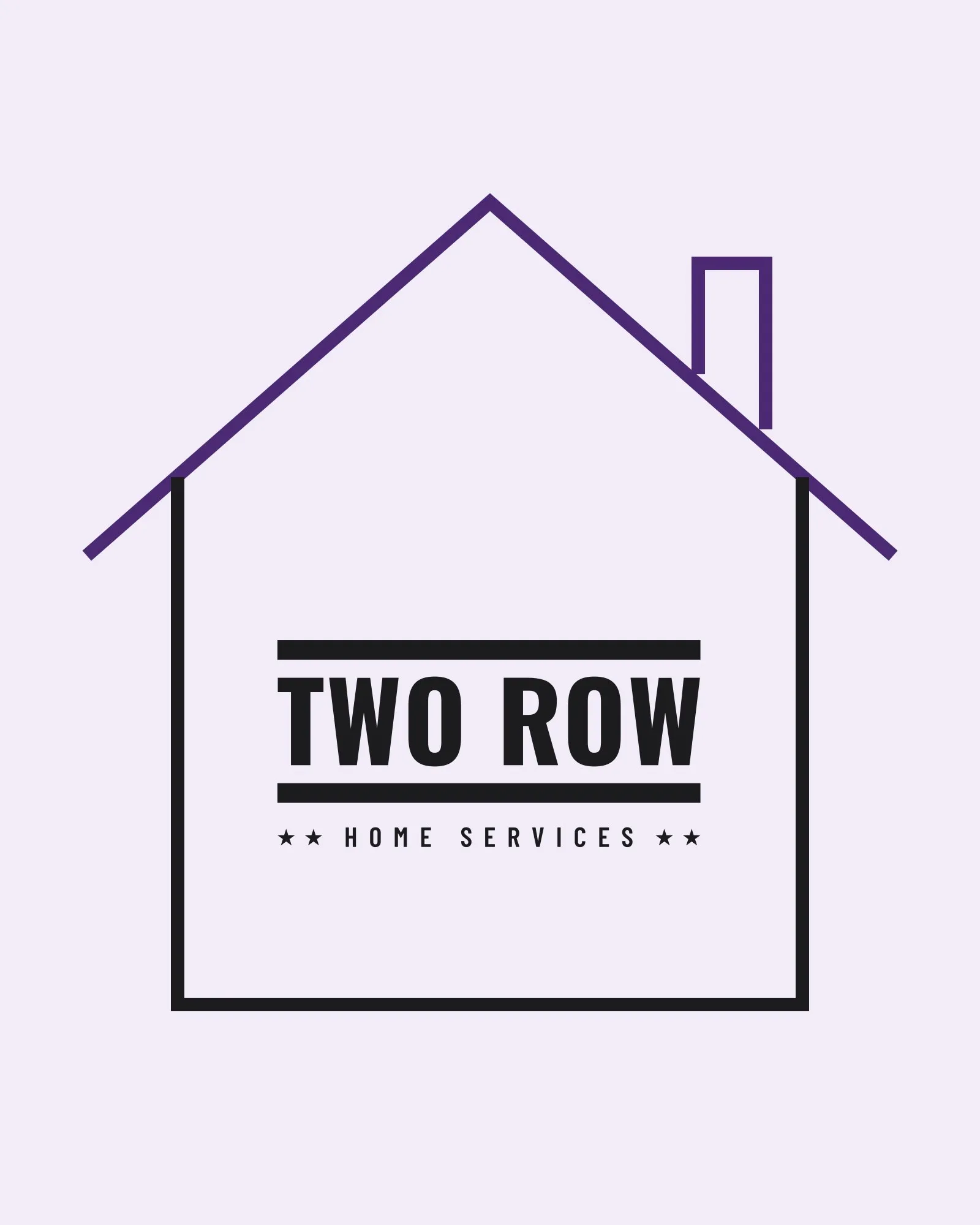Two Row Home Services logo inside a house outline
